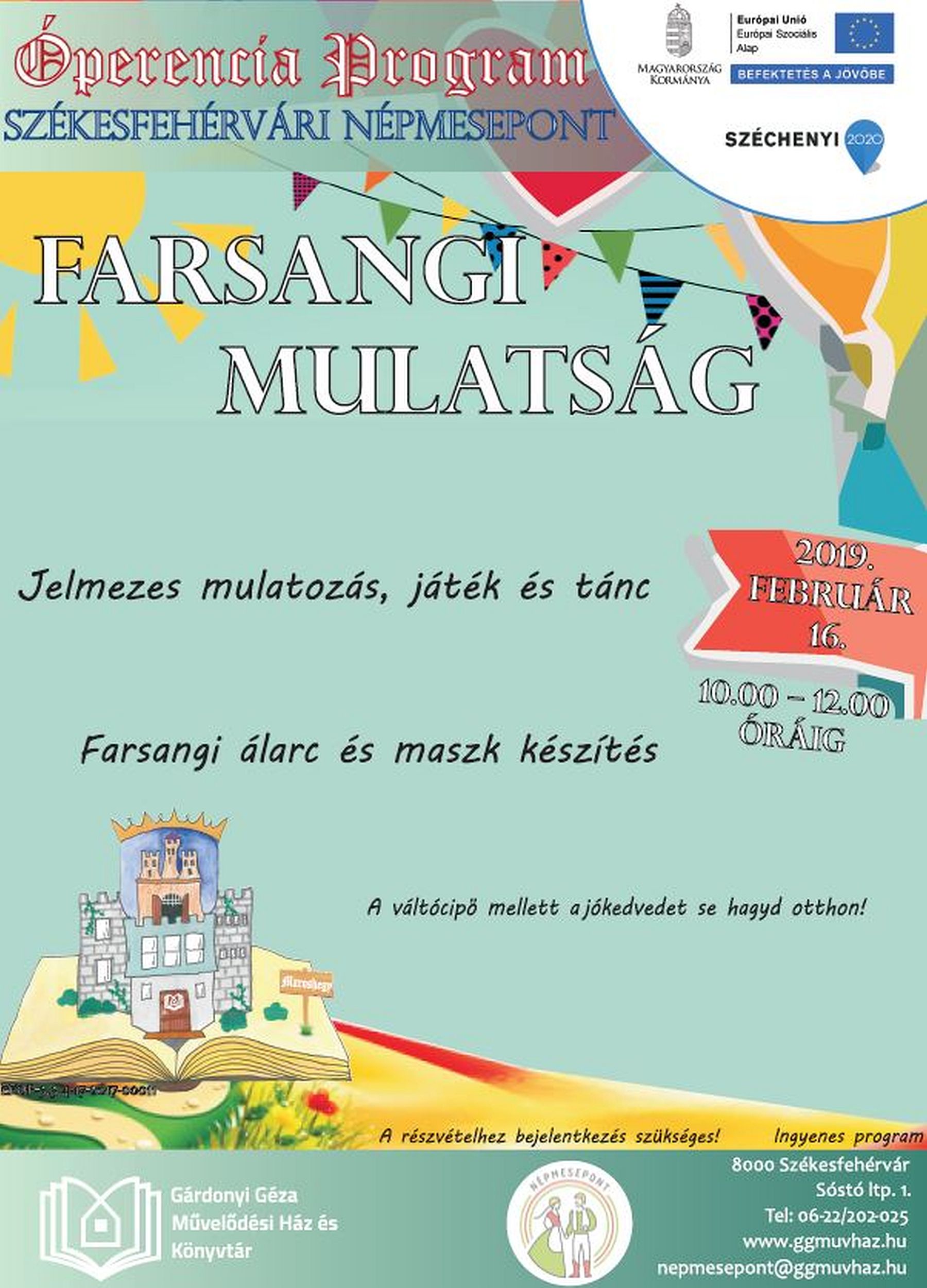 Farsangi mulatság lesz a Székesfehérvári NépmesePonton szombaton